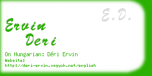 ervin deri business card